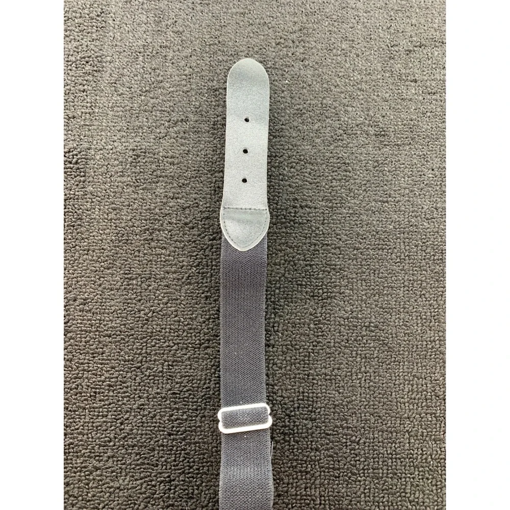 Kids Elastic Belt Adjustable Silver‎ Buckle Black Fabric